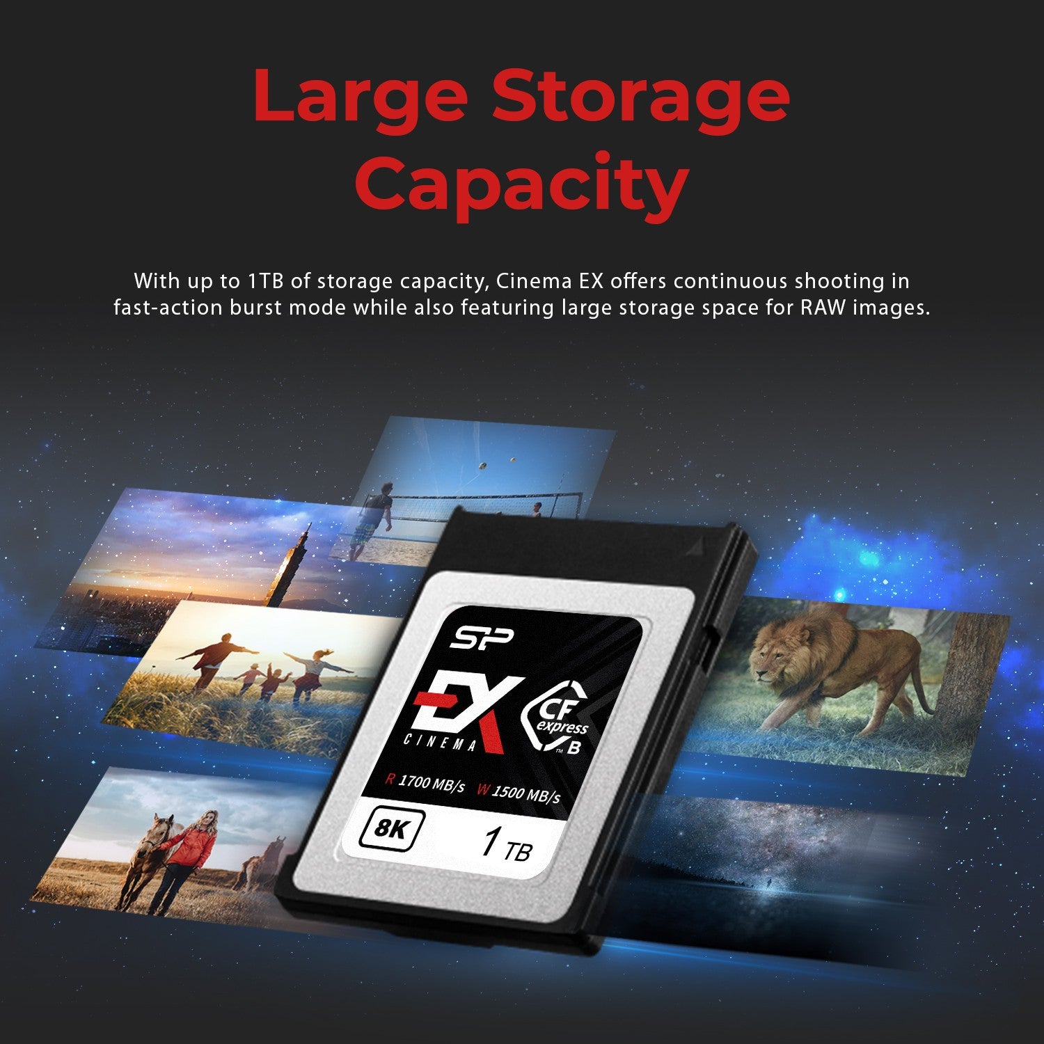 Silicon Power 1TB Cinema EX CFexpress 2.0 Type B 8K RAW R/W speed 1700/1500MB/s