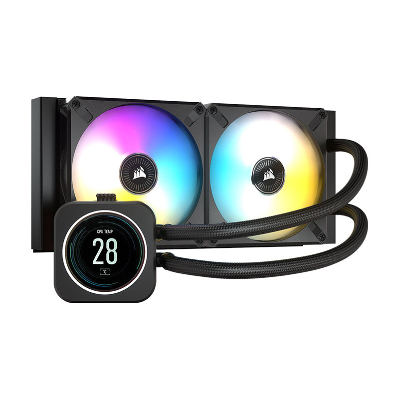 Corsair iCUE H100i Elite 240mm LCD Display AIO Liquid CPU Cooler )