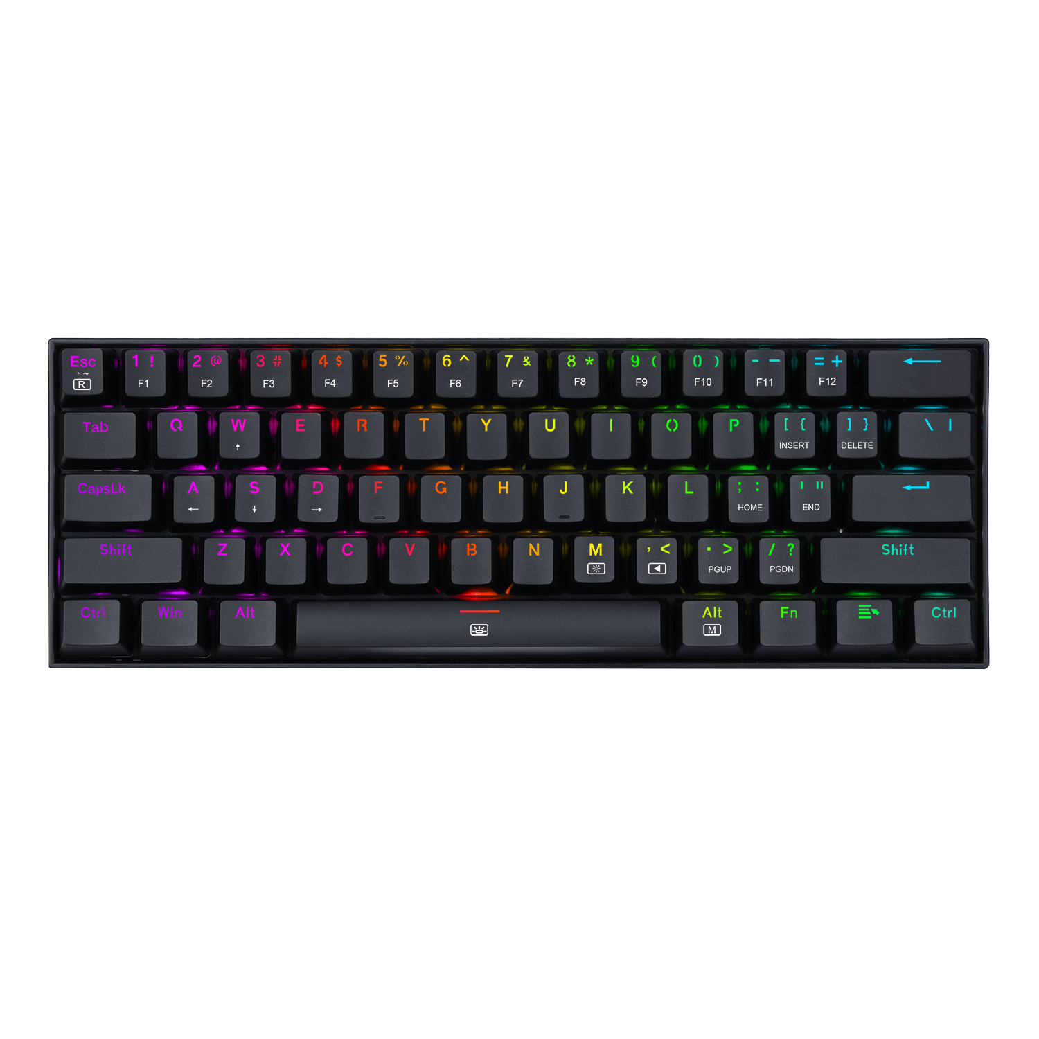 Redragon K630 Dragonborn 60% Wired RGB Gaming Keyboard, Brown Switch, Black