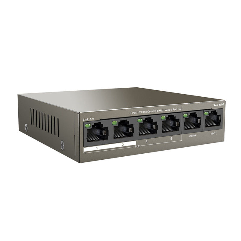 Tenda 6 Port 10/100M Desktop Switch with 4-Port PoE