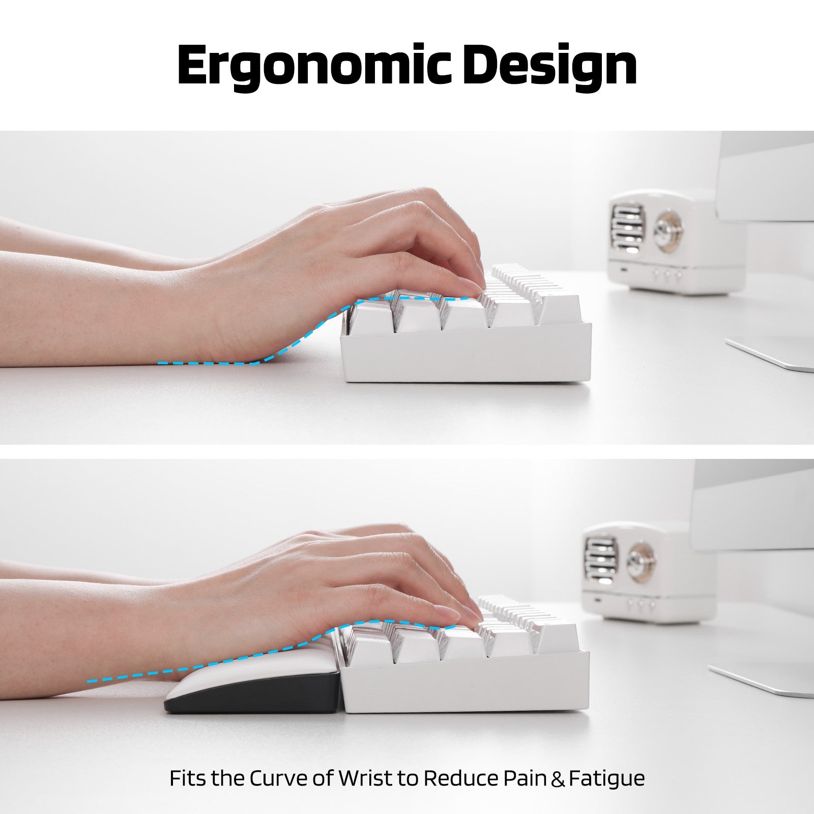 LTC 60% Compact Keyboard Wrist Rest, Cushion Support Pads for Keyboard, for Office, Gaming
