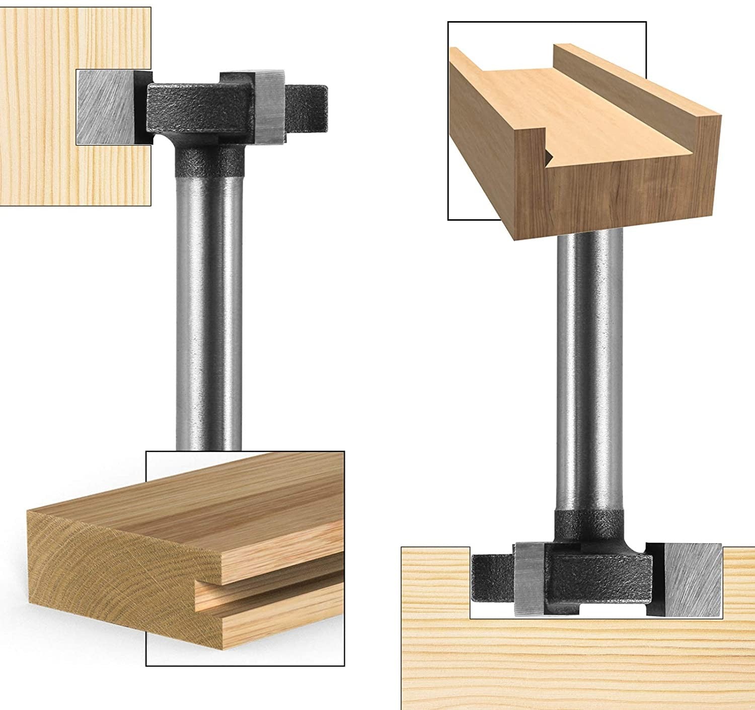 Genmitsu 3pcs 3-Flute CNC Spoilboard Surfacing Router Bits, 1/4'' Shank, 0.94'' Cutting Diameter, Slab Flattening Router Bits for Wood Working, RB03A
