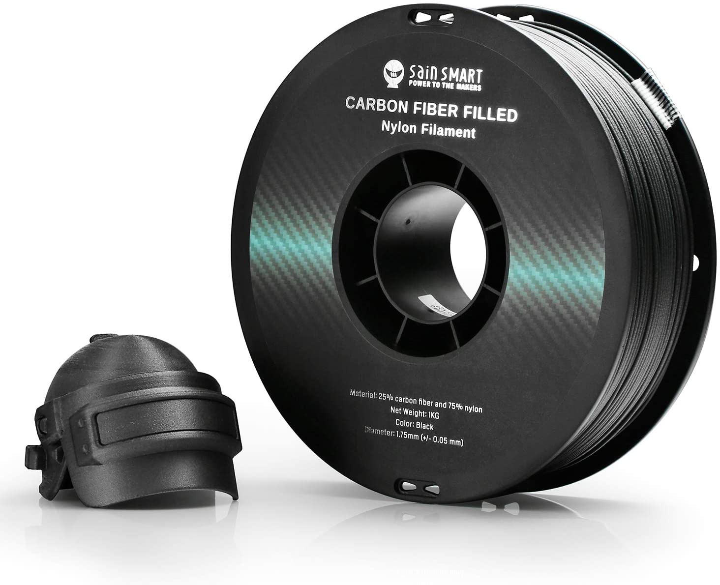 SainSmart 1.75mm Black ePA-CF Carbon Fiber Filled Nylon Filament 1KG Spool for 3D Printer