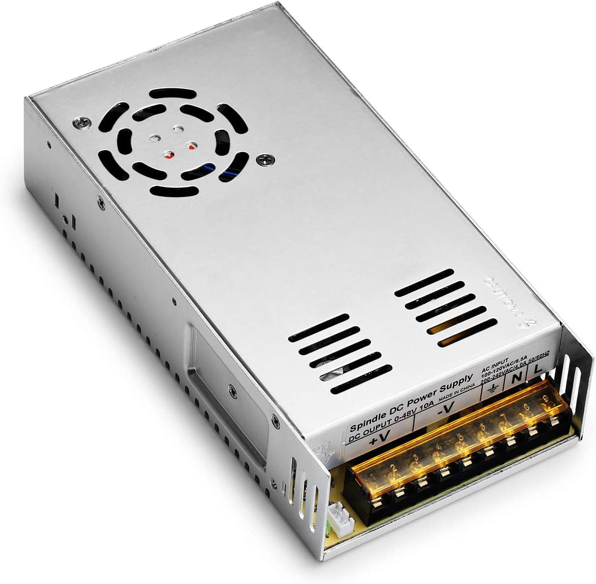 Genmitsu Air-Cooled 300W Brush DC Spindle Motor with 0-48V Output Adjustable Switching Power Supply, 52mm Clamp & ER11 Collet, ideal for CNC Machining