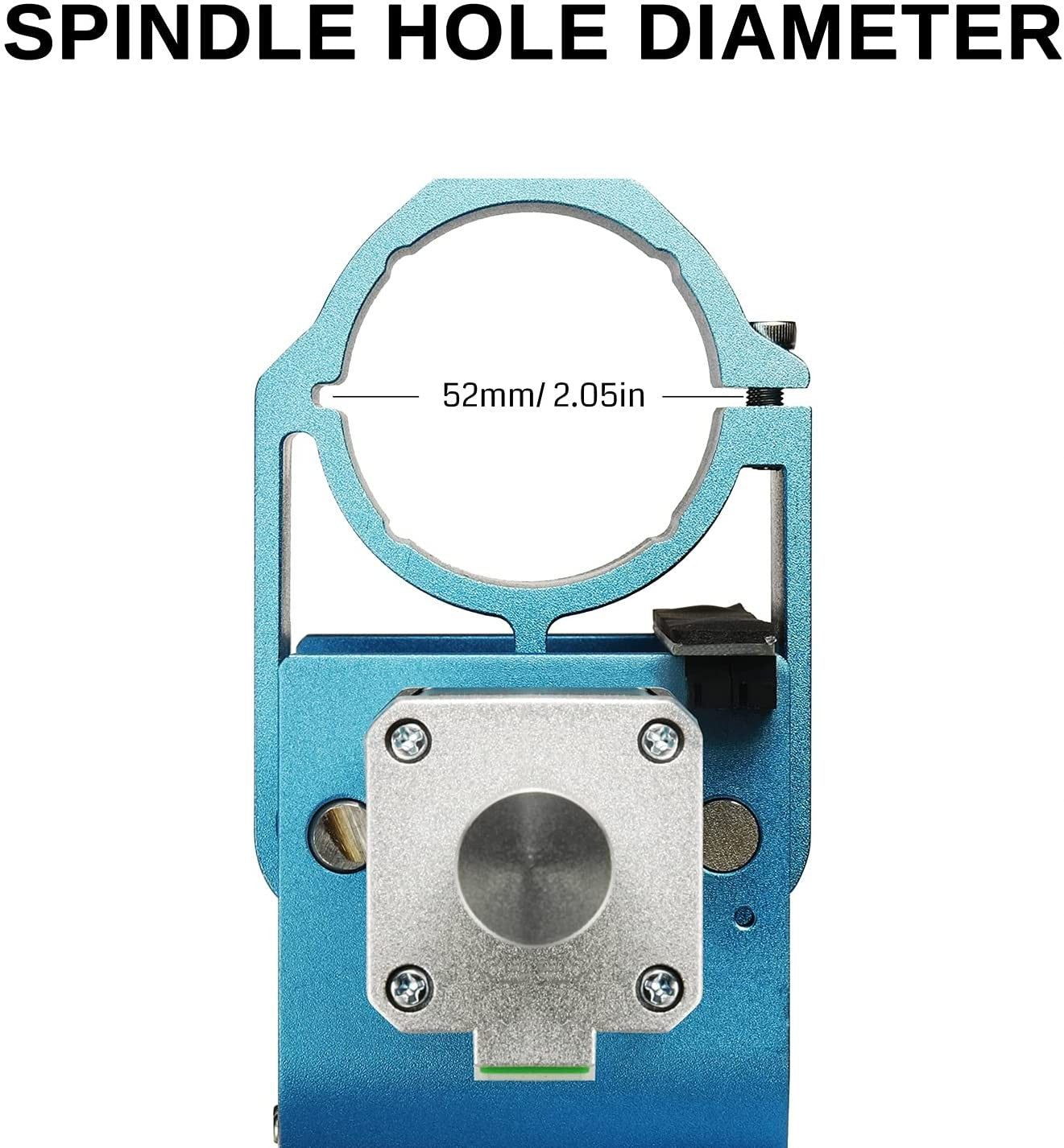Genmitsu Aluminum Z Axis Spindle Motor Mount, 300-500W Spindle Holder, 52mm Diameter for 3018-PROVer/PROVer Mach3/ 3018-MX3