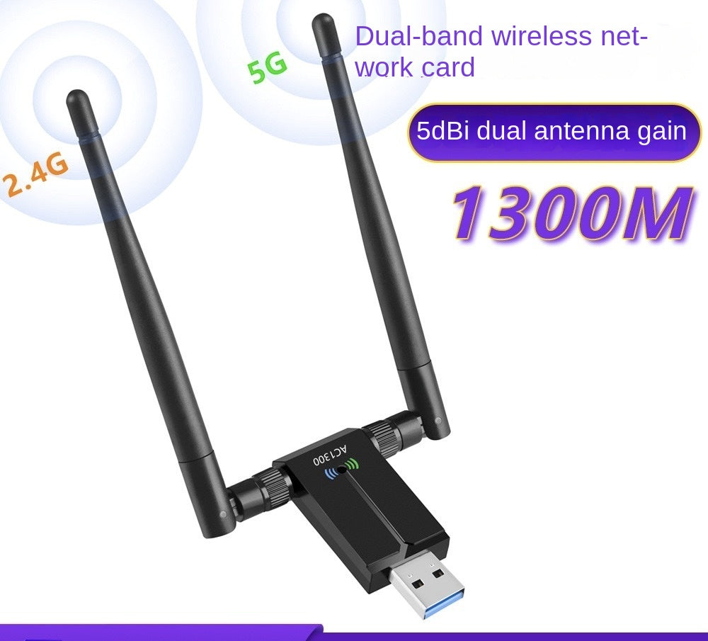 1300M dual-band 2.4G/5G Gigabit wireless network card WIFI signal reception extended transmitter USB3.0 Adapter