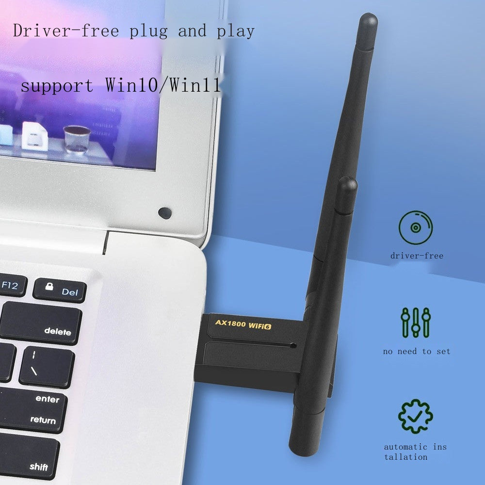 Driver-free AX1800M dual-band network card WiFi6 high-gain wireless USB network card E-sports game dual-band network card