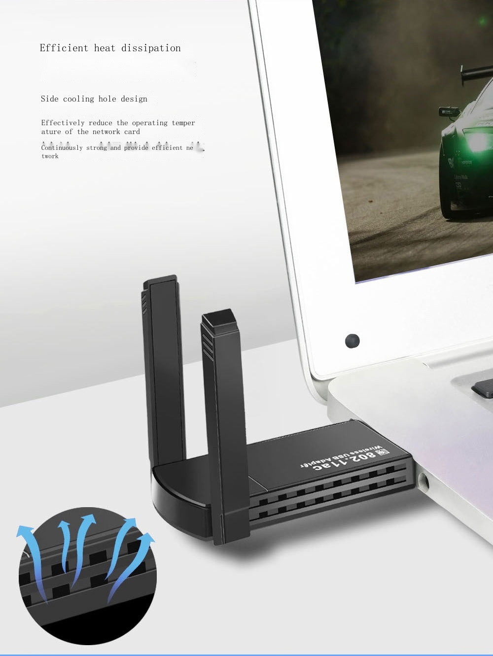 Dual-band gigabit wall-through wireless network card 1300M computer usb wifi receiver 5G wireless network card