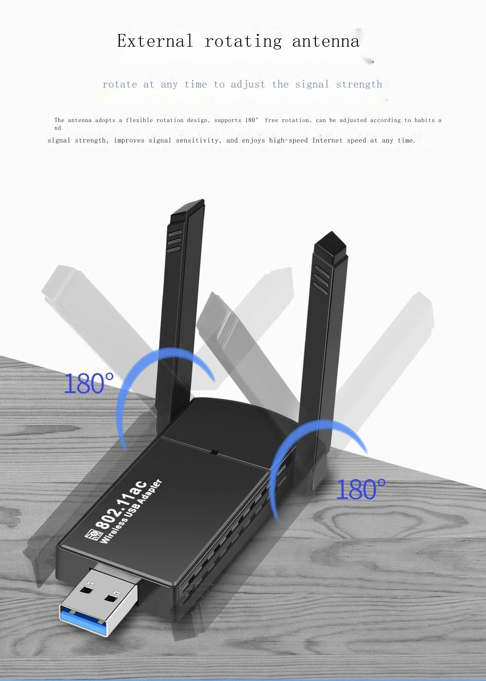 Dual-band gigabit wall-through wireless network card 1300M computer usb wifi receiver 5G wireless network card