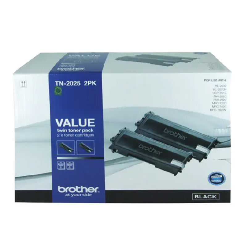 Brother TN2025 Black Toner Cartridge - Twin Pack