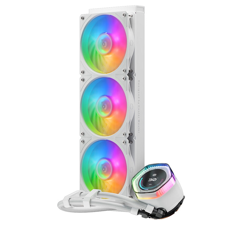 Cooler Master MasterLiquid ION 360 ARGB LCD AIO Liquid CPU Cooler - White