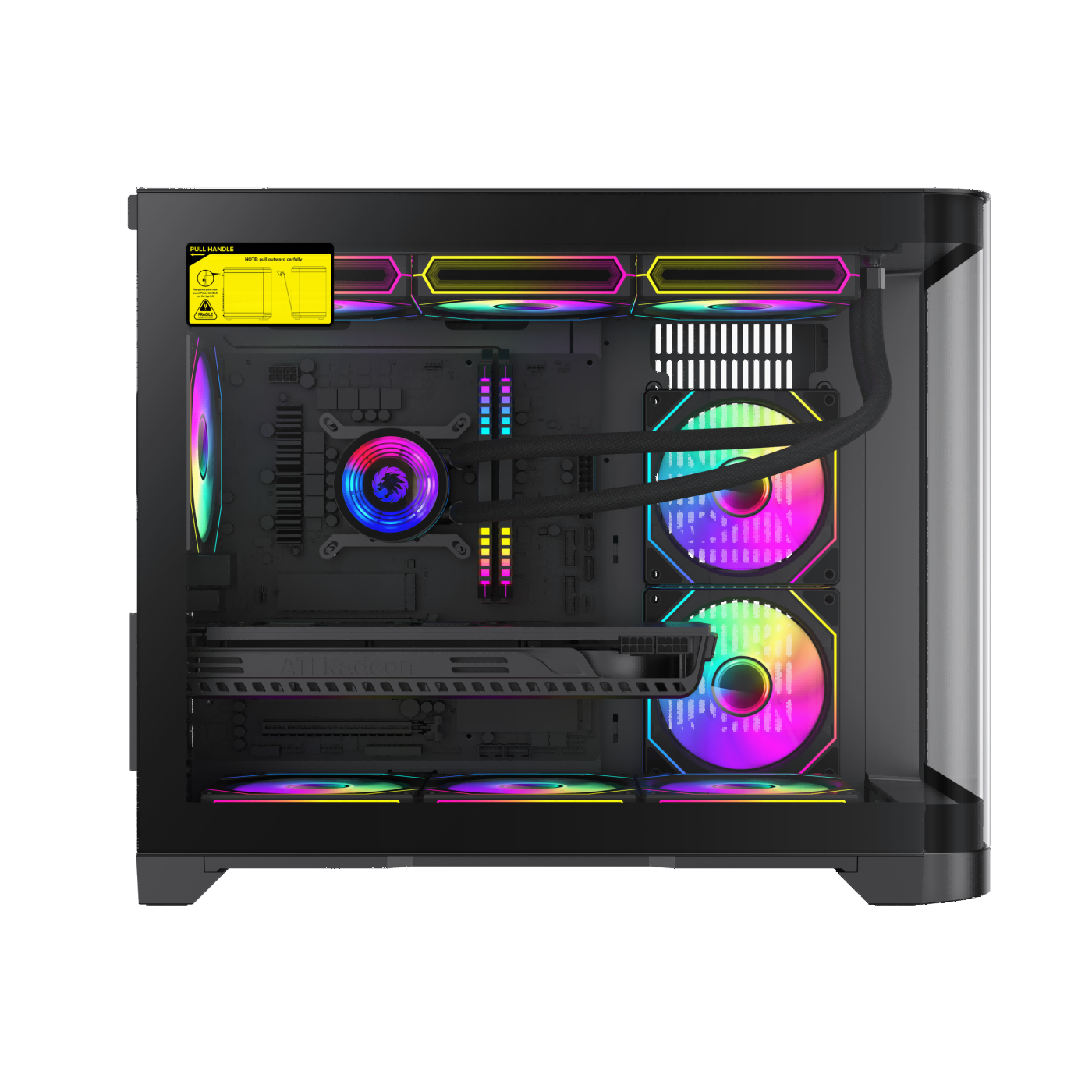 Gamemax HYPE-M BK Computer case M-ATX black Case 3x ARGB fan