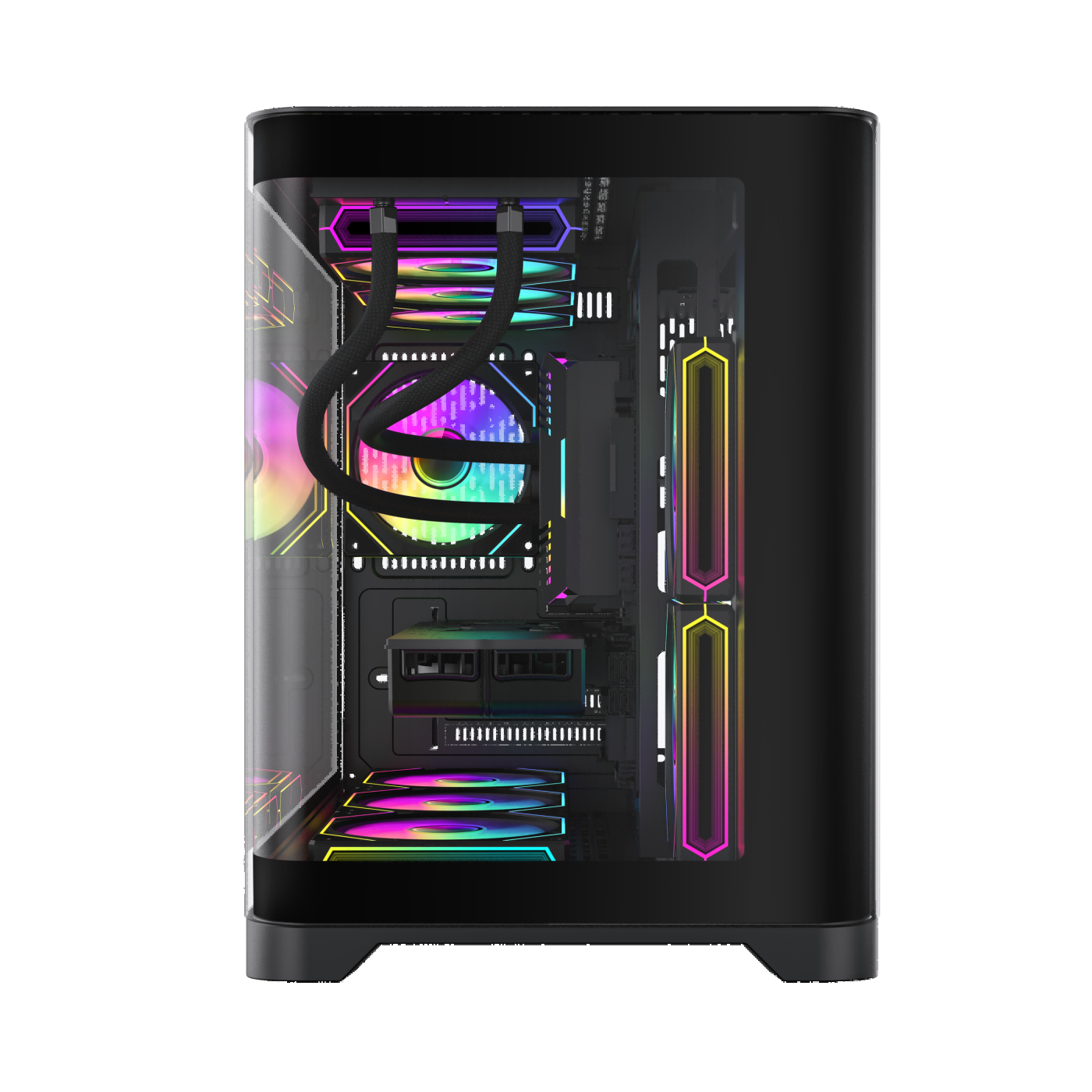 Gamemax HYPE-M BK Computer case M-ATX black Case 3x ARGB fan