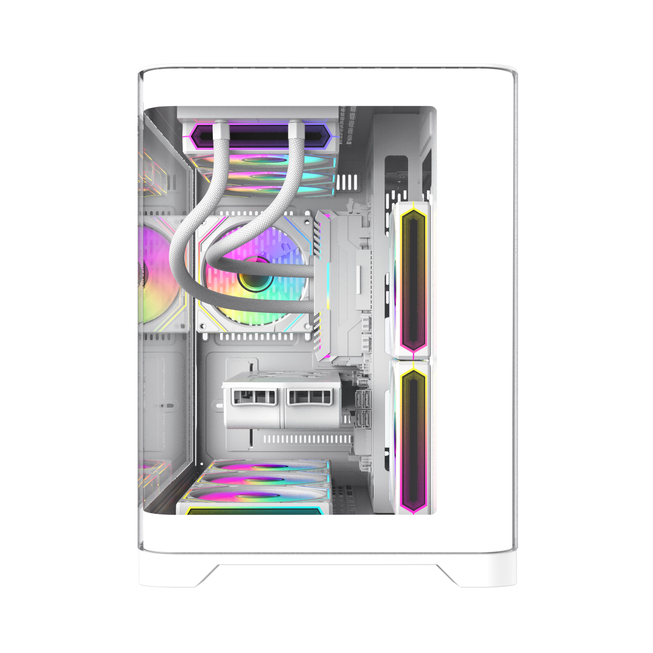 Gamemax HYPE-M WH Computer case M-ATX white Case 3x ARGB fan
