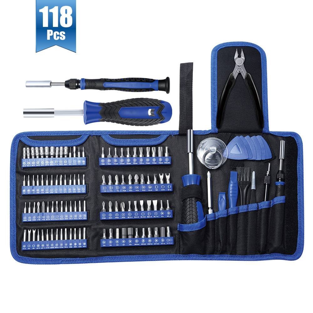 118 in 1 Precision Screwdriver Set with 100 bits Magnetic Repair Tool Kit Micro built-in box for Electronics PC Phone Laptop Drones Watch