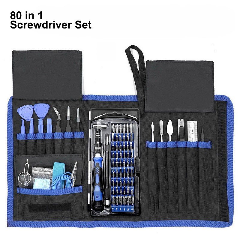 80 in 1 Precision Screwdriver Set with 54 Bits Magnetic Repair Tool Kit Micro Built-in Box for Electronics PC Phone Laptop Drones Watch