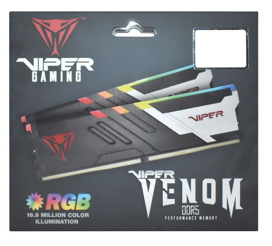 PATRIOT MEMORY VIPER VENOM DDR5 6000MT/s 48GB RGB UDIMM Desktop Gaming Memory KIT CL30 - PVVR548G600C30K - Intel XMP 3.0 supported
