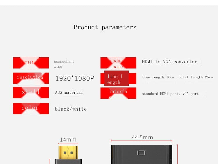 Hdmi to vga cable with audio power converter hdmi to vga