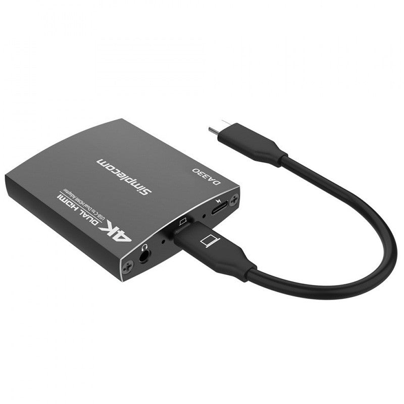 Simplecom USB-C to Dual HDMI MST Adapter 4K@60Hz with PD and Audio Out