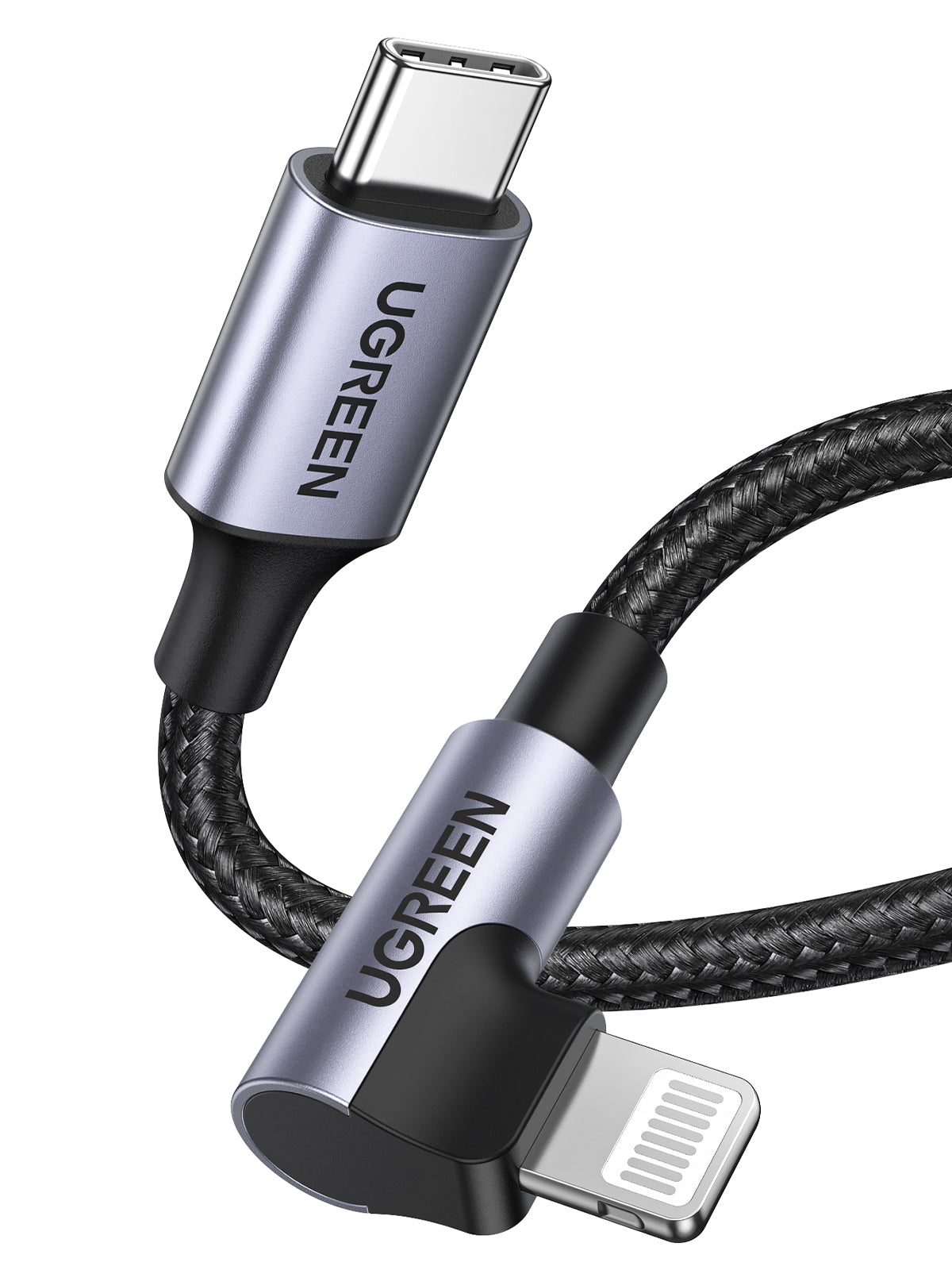 UGREEN Angled Lightning To Type-C 2.0 Cable - 1M