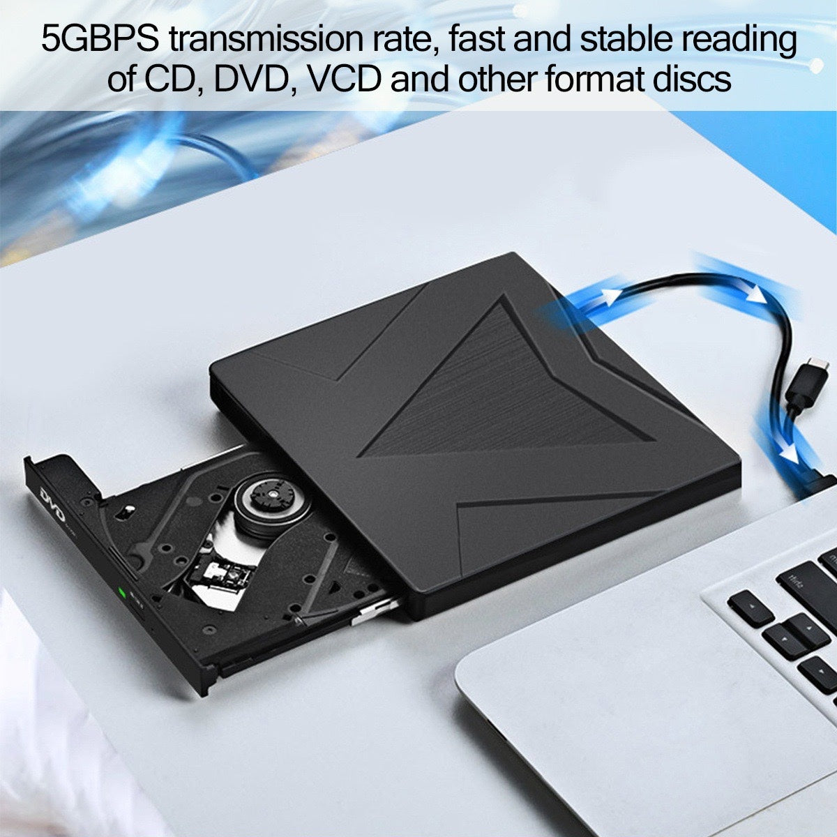 External DVD Driver USB 3.0 + Type-C Dual Interface DriverFree Mobile PC CD Recorder