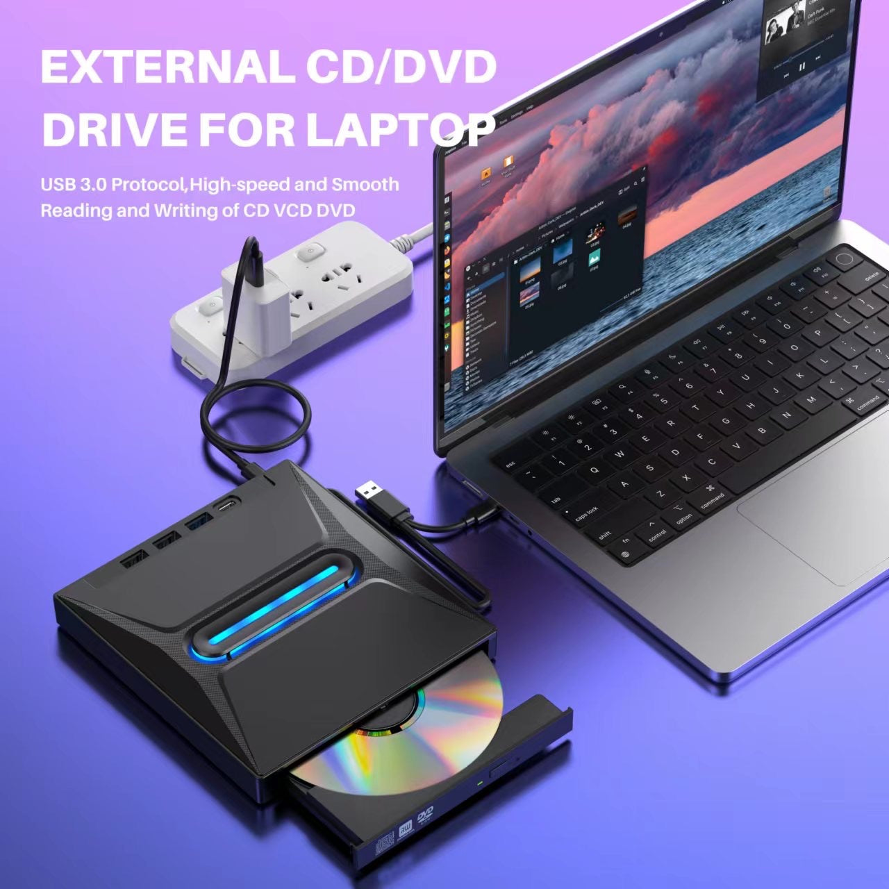USB3.0 External DVD Recorder CD External Optical Drive Player Universal