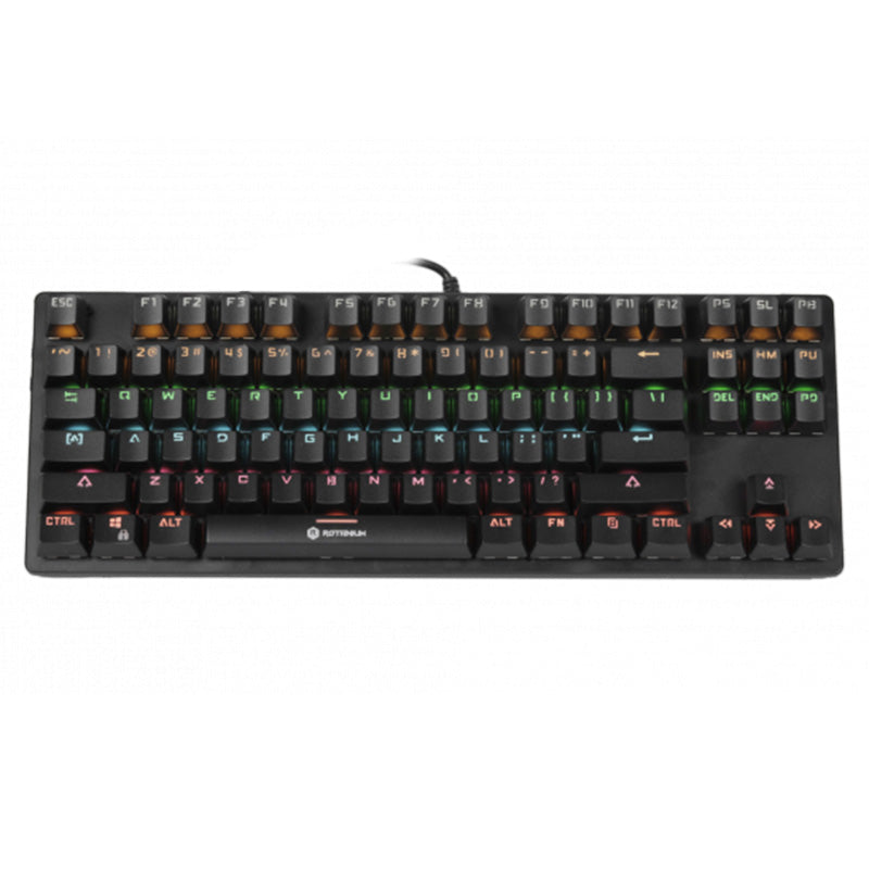 Rotanium WM087A Wired 87Key Mechanical Gaming Backlit Blue Switch Keyboard