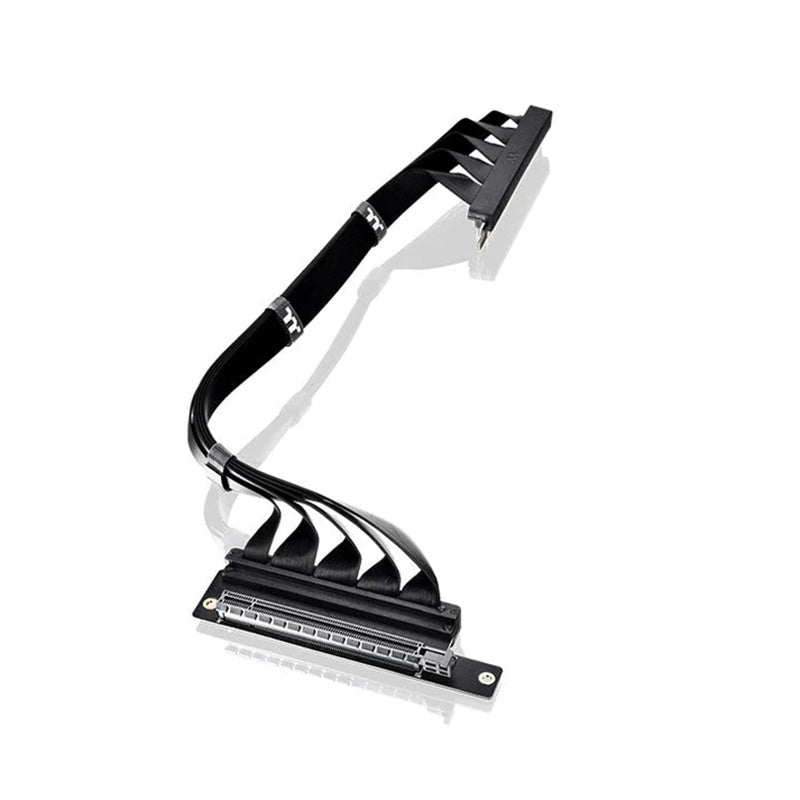Thermaltake PCI-E 4.0 Dual 90 Degree Black Riser Cable - 400mm