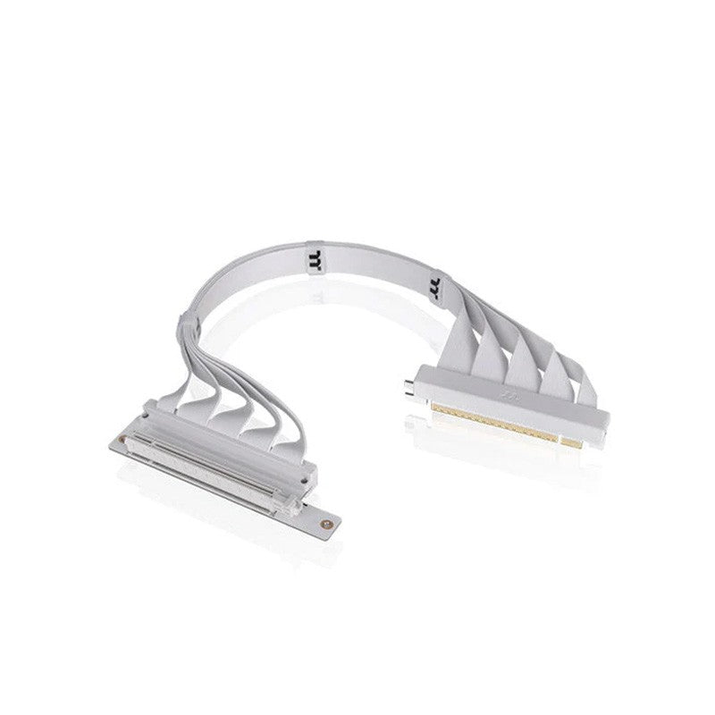 Thermaltake PCI-E 4.0 Dual 90 Degree White Riser Cable - 400mm