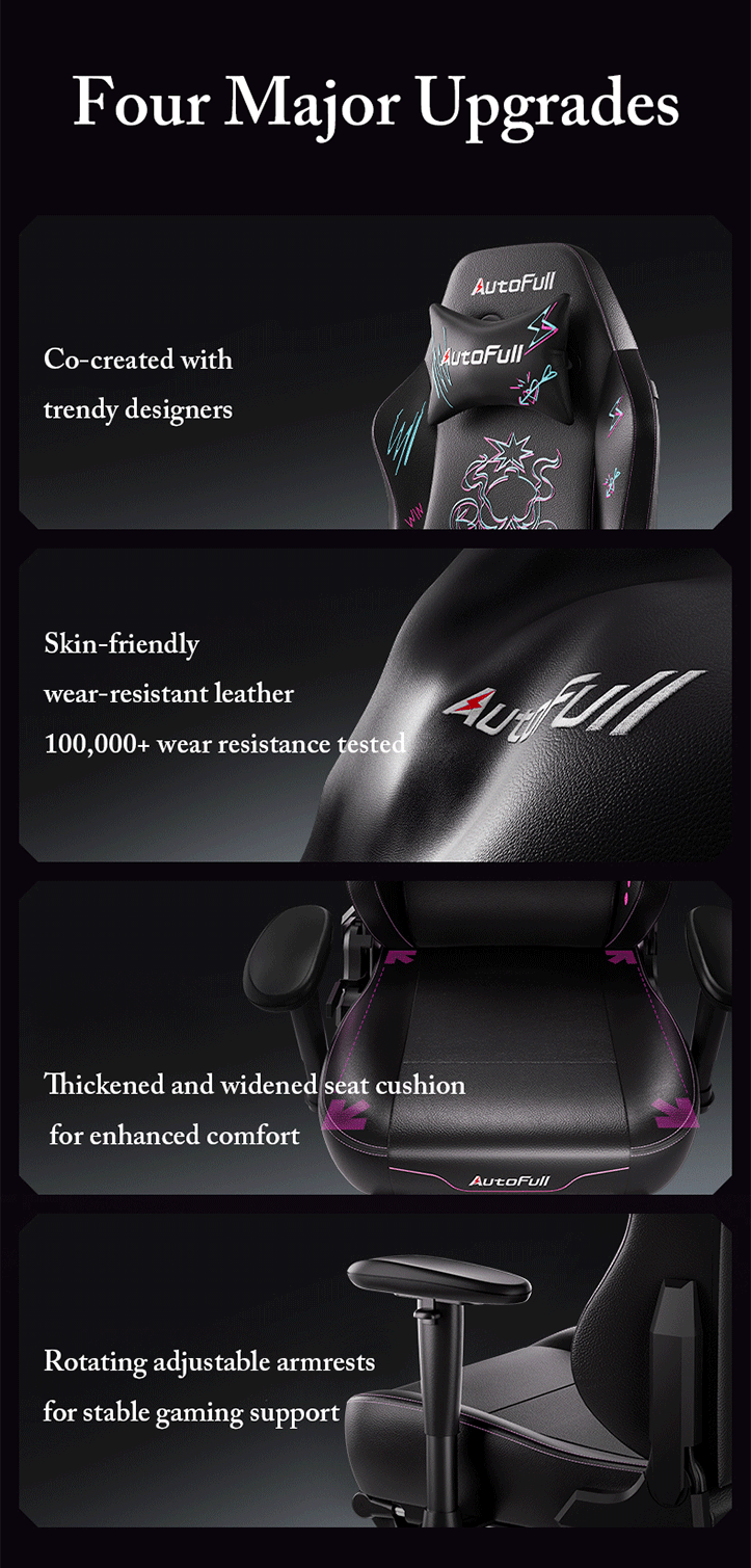 AutoFull C3 Graffiti Gaming Chair With Built In Lumbar Support