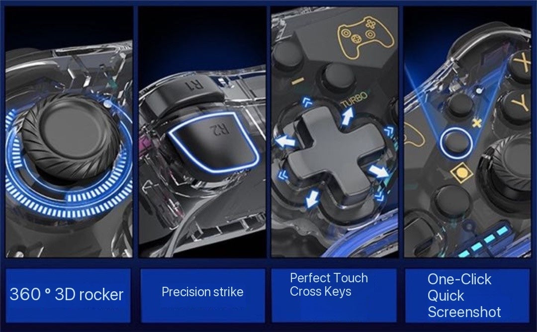 Switch pro transparent controller wireless Bluetooth PC computer mobile phone gaming controller