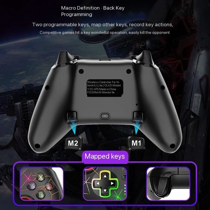 Switch wireless joker pro transparent luminous RGB body sense gaming handheld controller