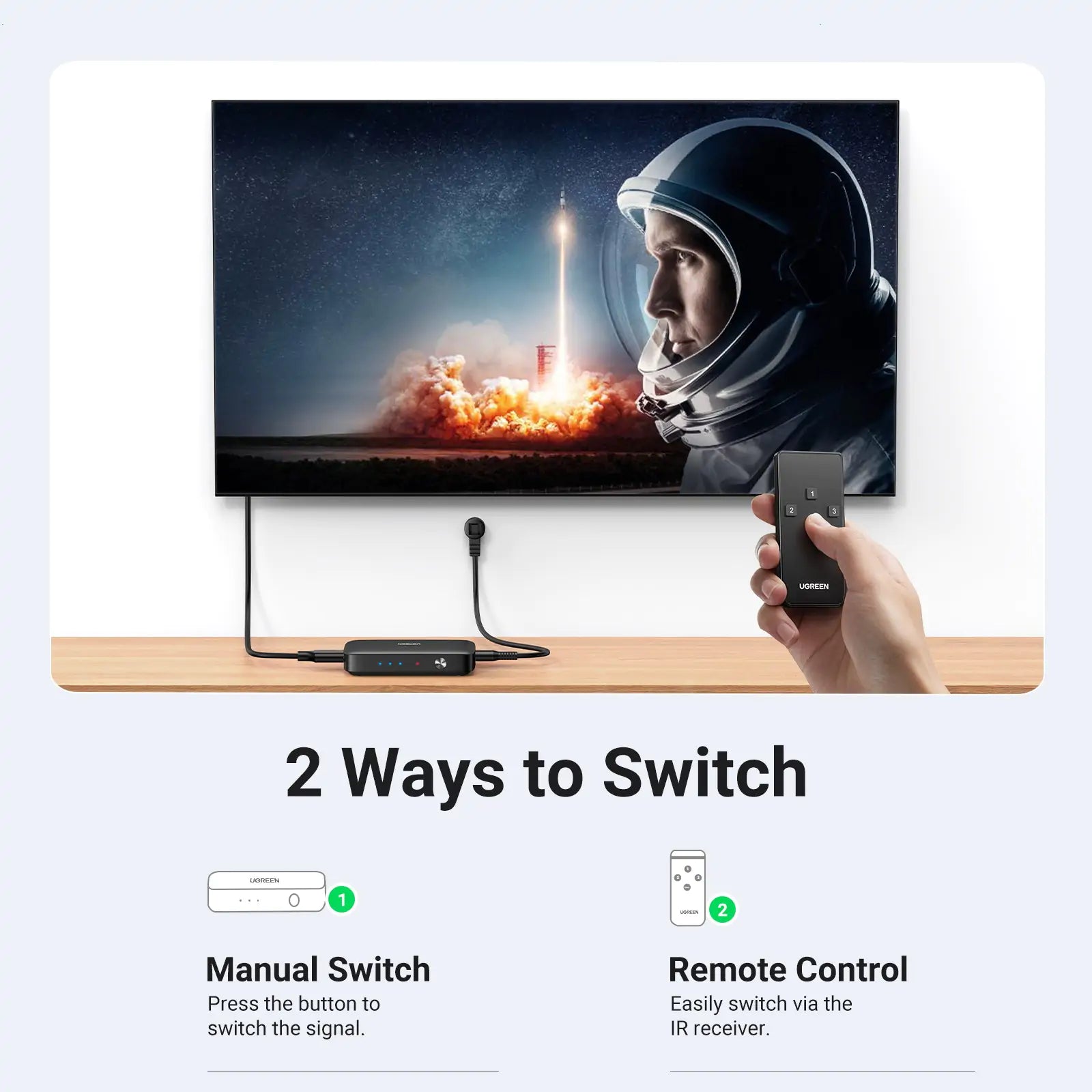 UGREEN HDMI Switcher 3 In 1 Out 4K@30HZ