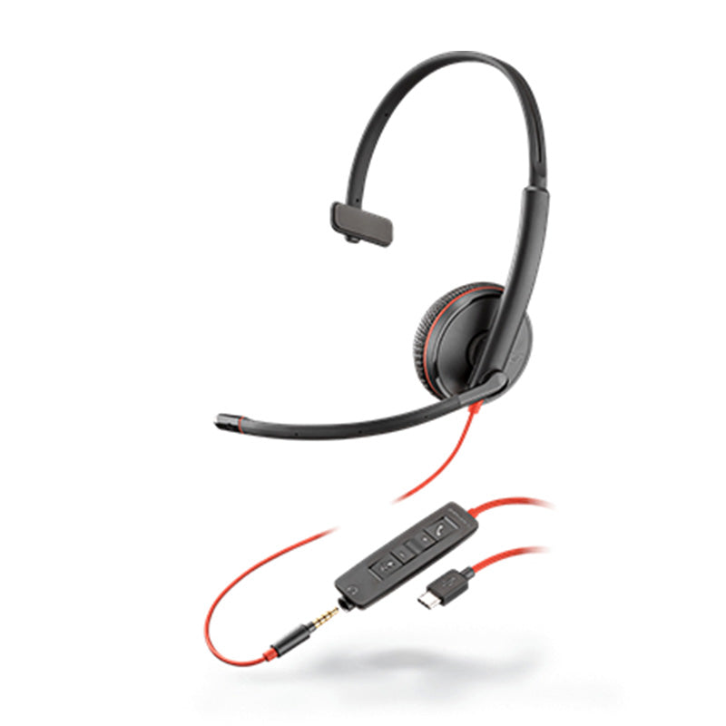 Poly Blackwire C3215 Wired Over-the-head Mono Headset