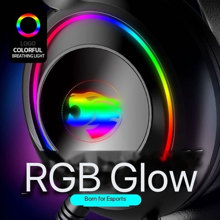 Youbai A22 Headworn Wired Gaming Earphones with Heavy Bass Illuminating Office Computer Earphones