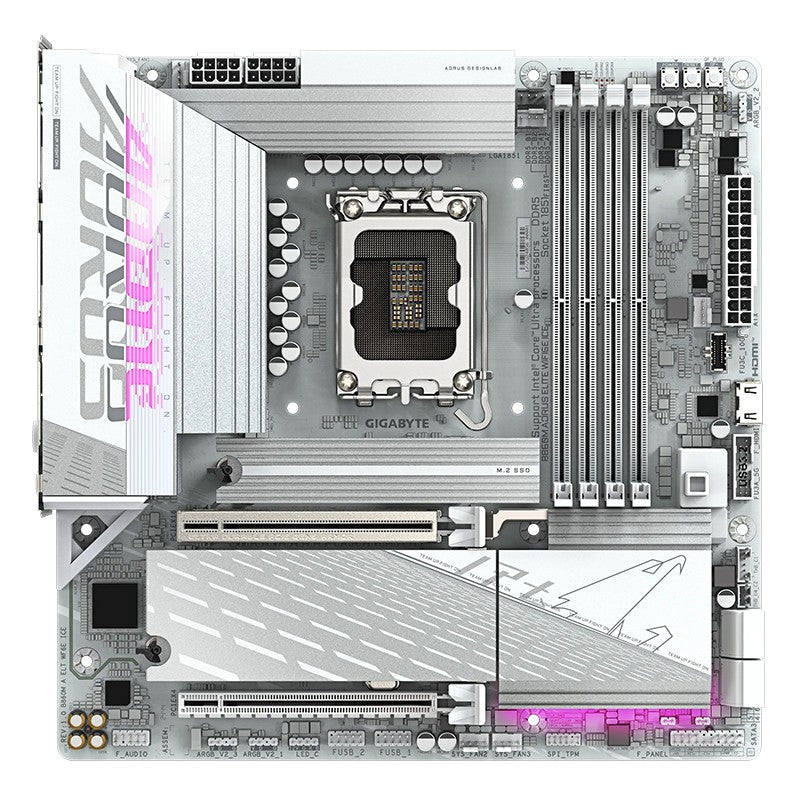 Gigabyte B860M Aorus Elite WiFi6E Ice LGA 1851 micro-ATX Motherboard
