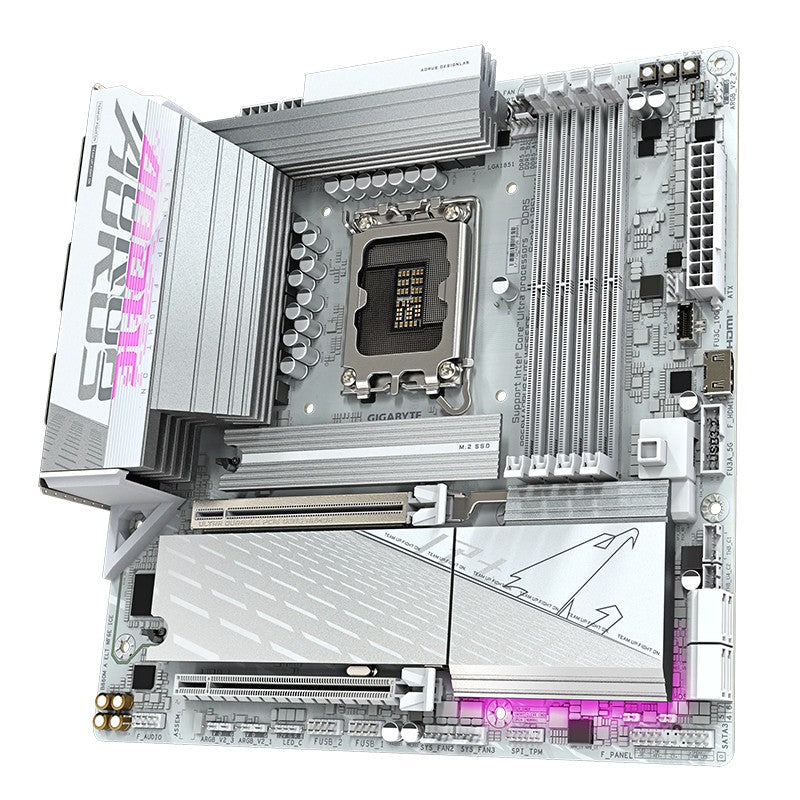 Gigabyte B860M Aorus Elite WiFi6E Ice LGA 1851 micro-ATX Motherboard