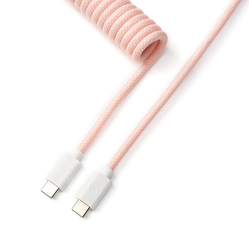 Keychron Coiled Aviator Cable - Light Pink / Straight