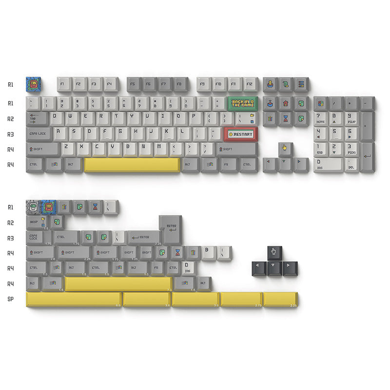 Keytok Cherry Back in Game Dye-Sub PBT Keycaps - 152pcs Set Light Grey