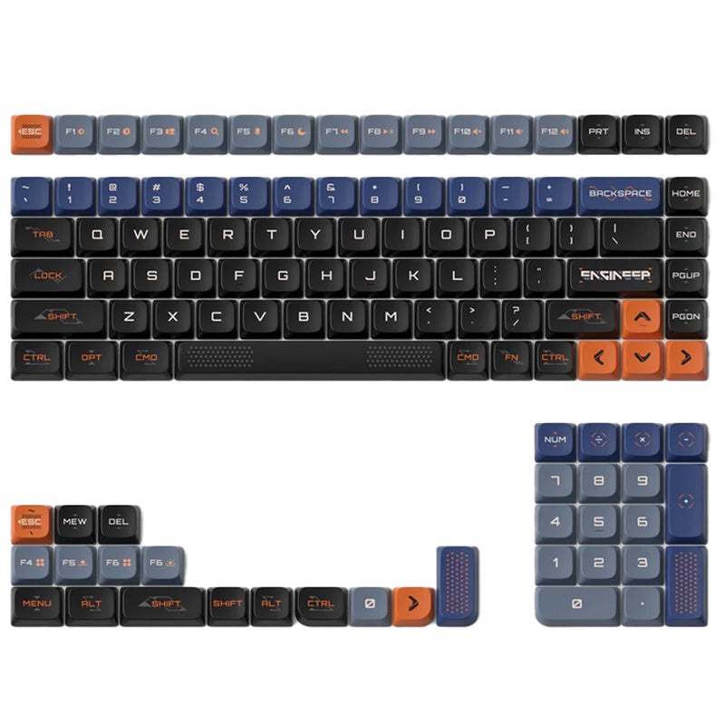 Nuphy x Keytok Low-Profile Space Engineer nSA Dye-sub PBT Keycaps - Dark