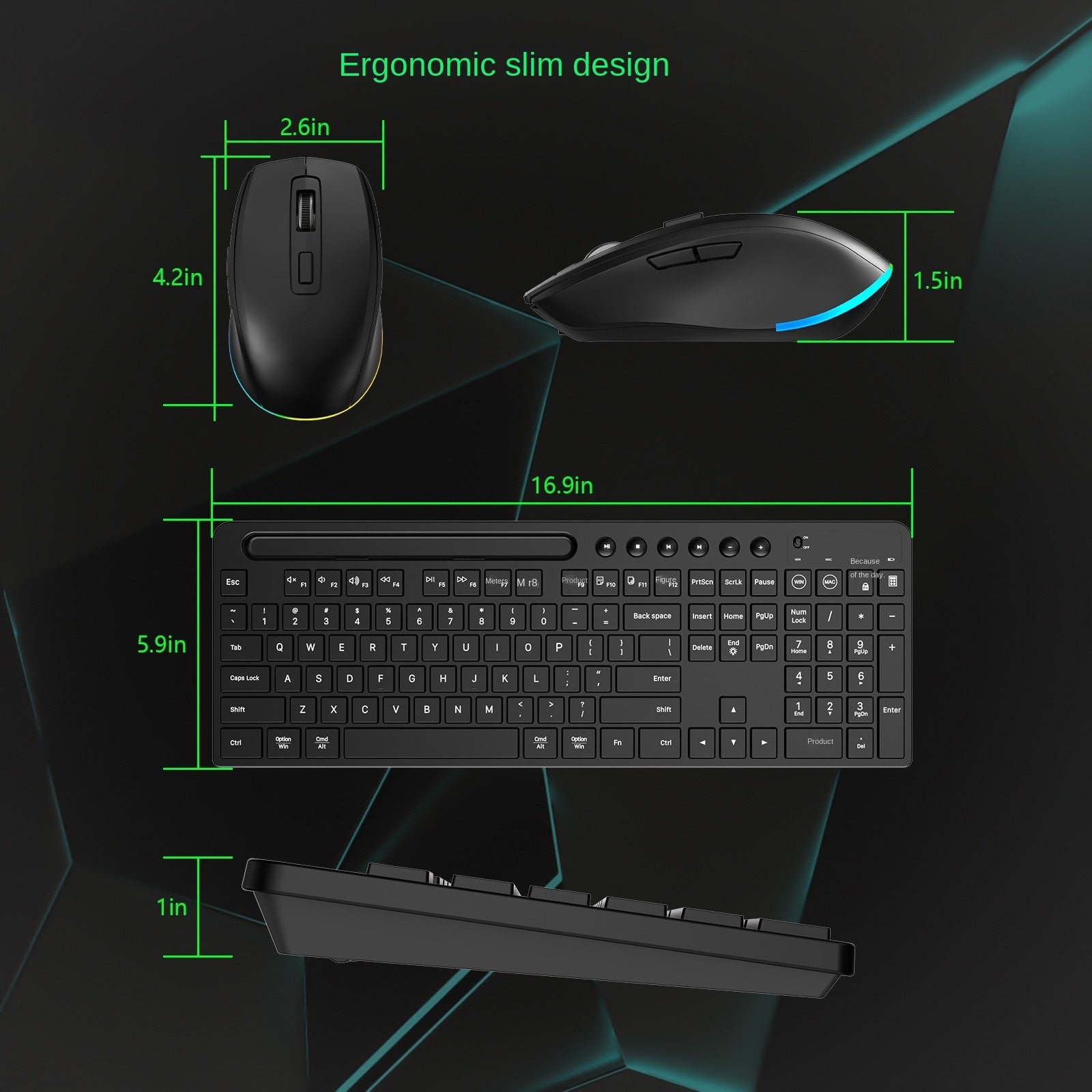 2.4G Wireless Keyboard and Mouse Set Power-saving Business Office Keyboard Set