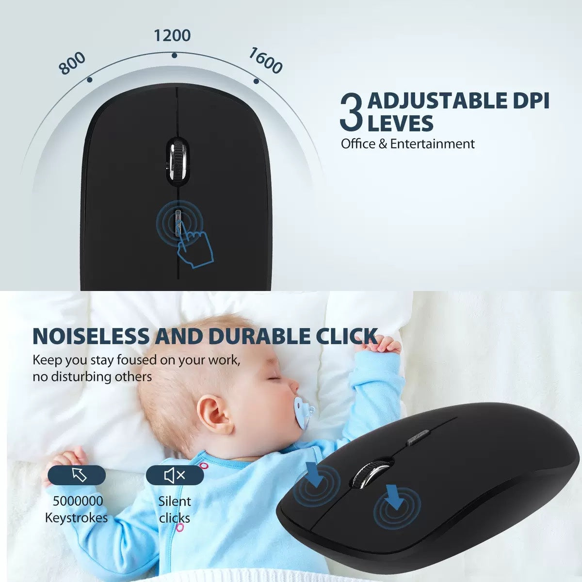 2.4G office wireless keyboard ultra-thin silent ergonomic keyboard mouse set