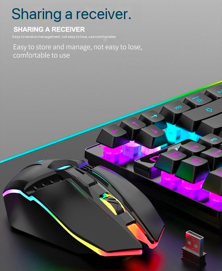 R905 Wireless Keyboard Mouse Combination Game Glowing Keyboard Set