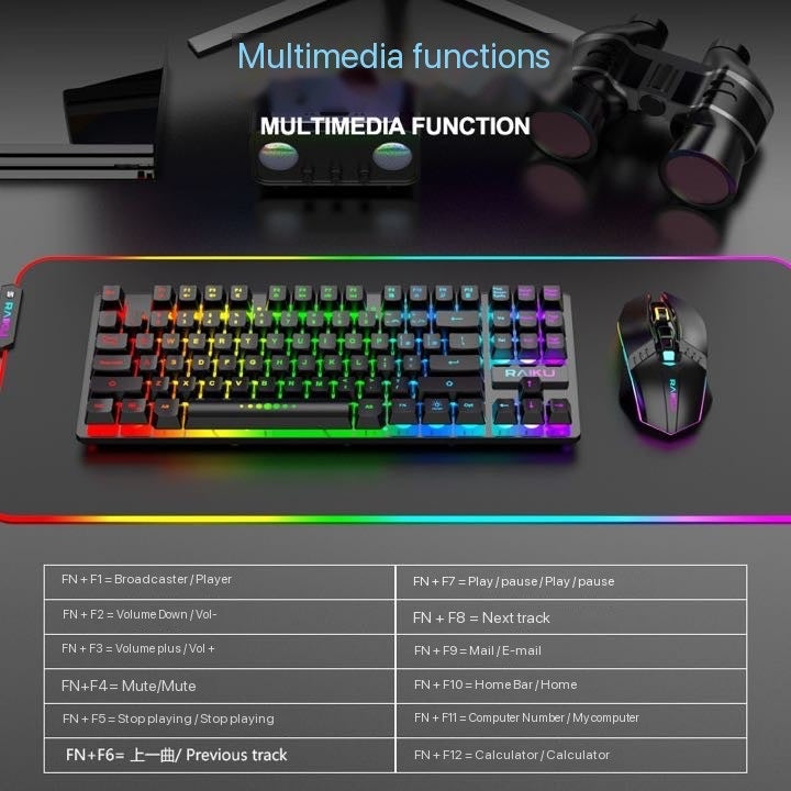 R905 Wireless Keyboard Mouse Combination Game Glowing Keyboard Set
