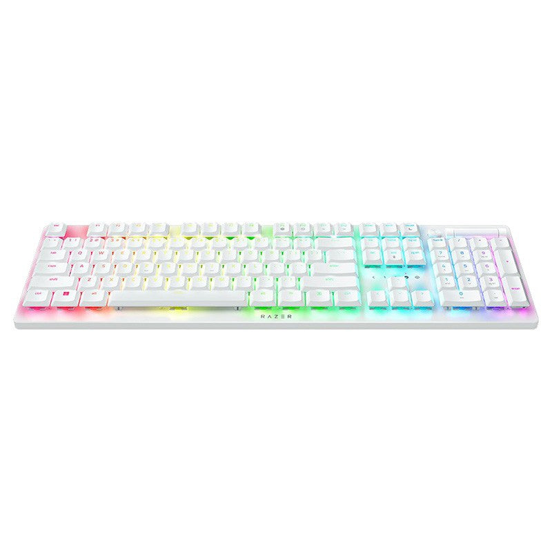 Razer DeathStalker V2 Pro Wireless Low Profile Optical Gaming Keyboard White - Purple Switch