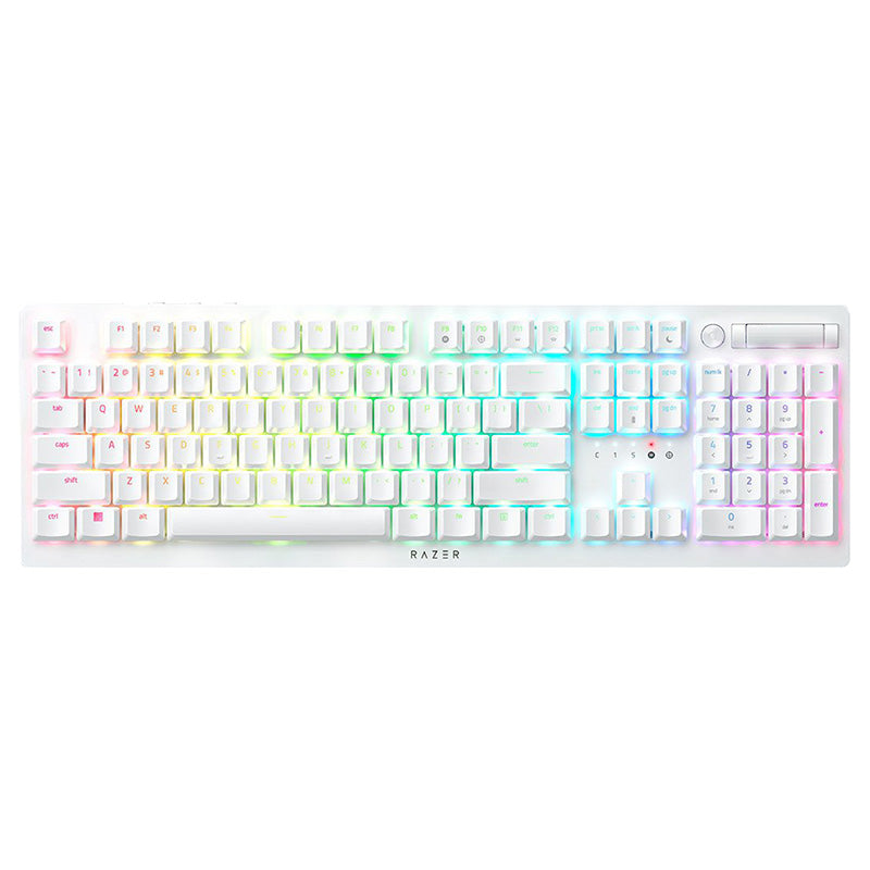 Razer DeathStalker V2 Pro Wireless Low Profile Optical Gaming Keyboard White - Purple Switch
