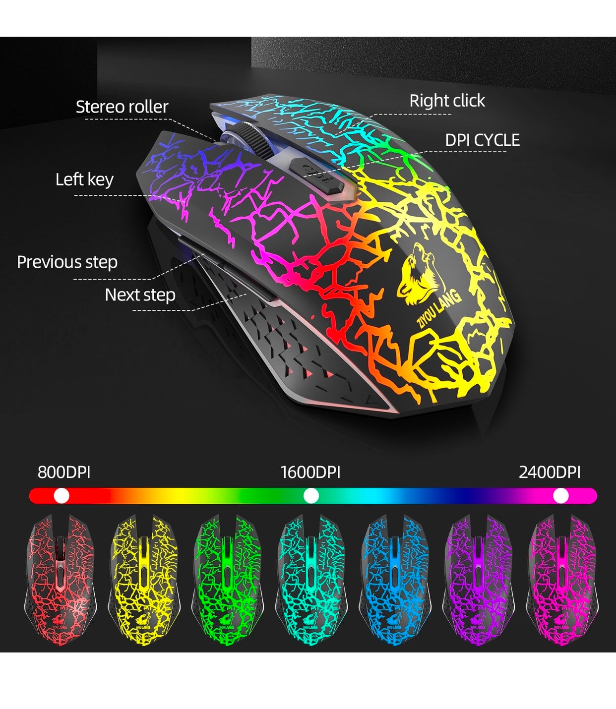 Wireless charging keyboard mouse gaming glowing keyboard set