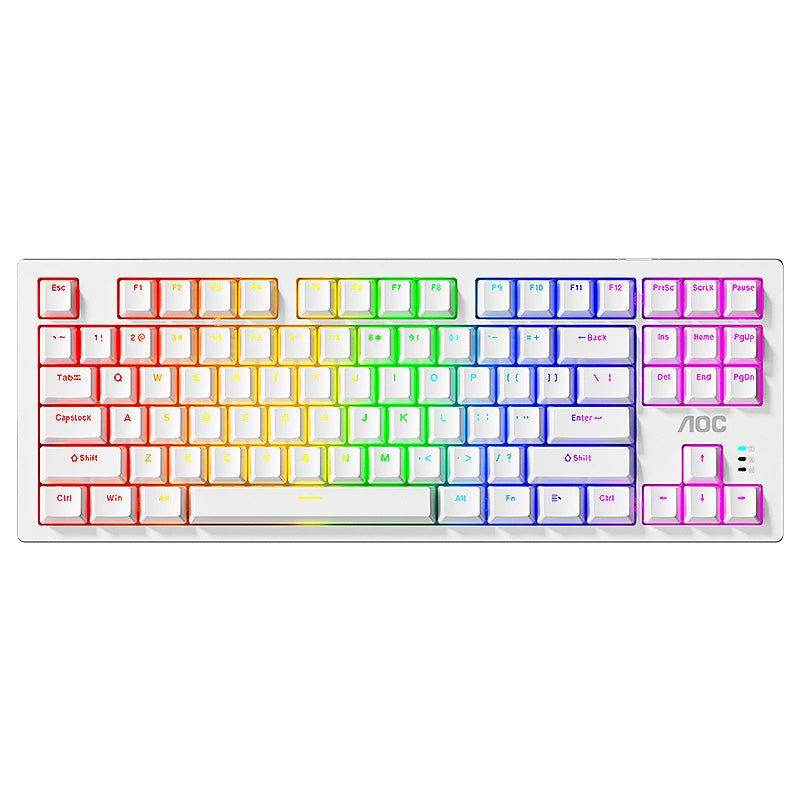 AOC GK230 White USB RGB Gaming Mechanical Keyboard with Blue Switch