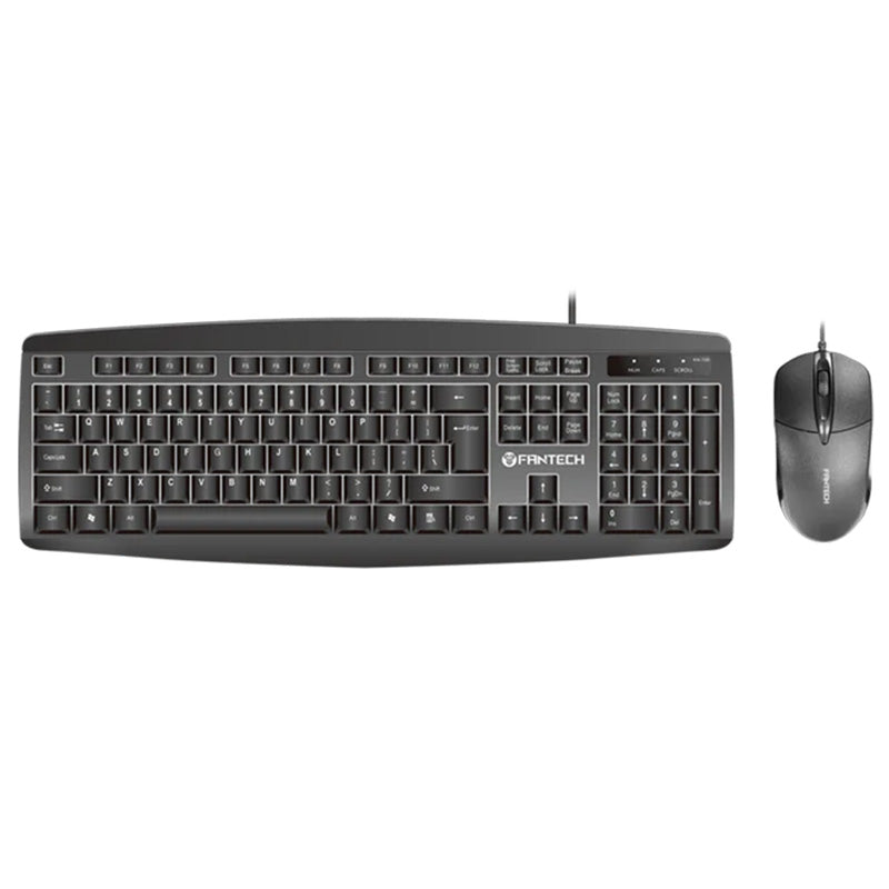 Fantech KM-100 Office Wired Computer Keyboard and Mouse Combo - Black