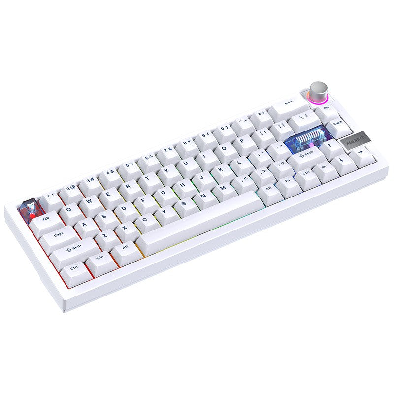 Fantech MAXFIT6 65% Hot-Swap QMK/VIA Wireless Mechanical Keyboard with Knob White - Brown Switch